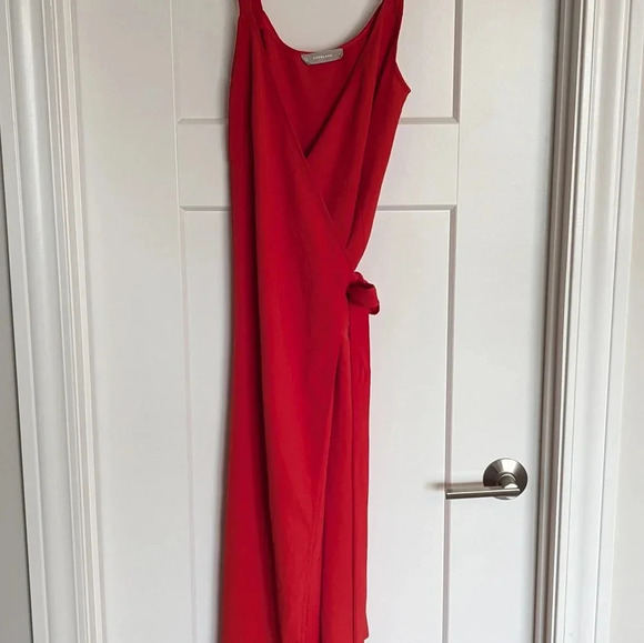 Everlane Japanese Go Weave Wrap Dress Orange sz 0 - Picture 2 of 7